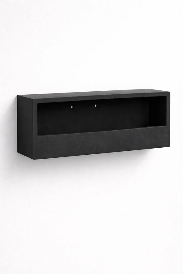 Längliche Wandpflanzschale Wally Balcony Schwarz aus Fiberstone
