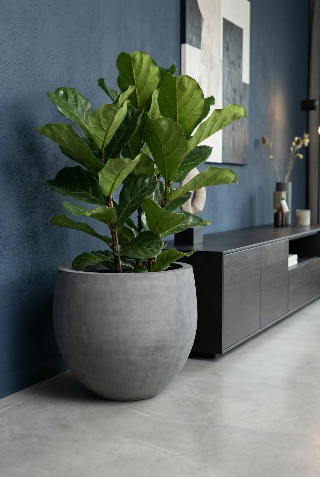Pflanzkübel Orb Grau, kugelrund aus Fiberstone