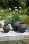 Pflanzkübel Nami Braun aus Zement & Bambus