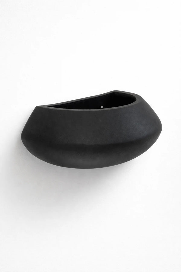 Wandpflanzschale Wally Tara Schwarz aus Fiberstone