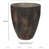 Pflanzkübel Bernd Oyster Braun Größe L – Maße: Ø 53 cm, Öffnung Ø 50 cm, Boden Ø 25,5 cm, Höhe 60 cm
