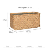 Pflanzkorb Rafi Größe S – Maße: 60 × 30 cm, Höhe 31 cm, Öffnung 58 × 28 cm