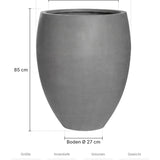 Hoher Pflanzkübel Bond Grau Größe L – Maße: Ø 68 cm, Öffnung Ø 50 cm, Boden Ø 27 cm, Höhe 85 cm