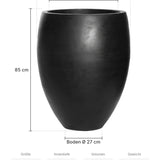 Hoher Pflanzkübel Bond Schwarz Größe L – Maße: Ø 68 cm, Öffnung Ø 50 cm, Boden Ø 27 cm, Höhe 85 cm