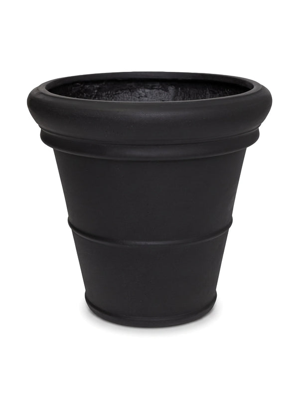 Pflanzkübel Bucket Low Classic Schwarz mit Bordüre