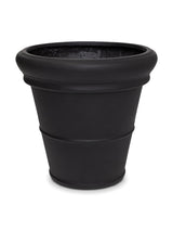 Pflanzkübel Bucket Low Classic Schwarz mit Bordüre – freigestellt