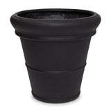 Pflanzkübel Bucket Low Classic Schwarz mit Bordüre – freigestellt
