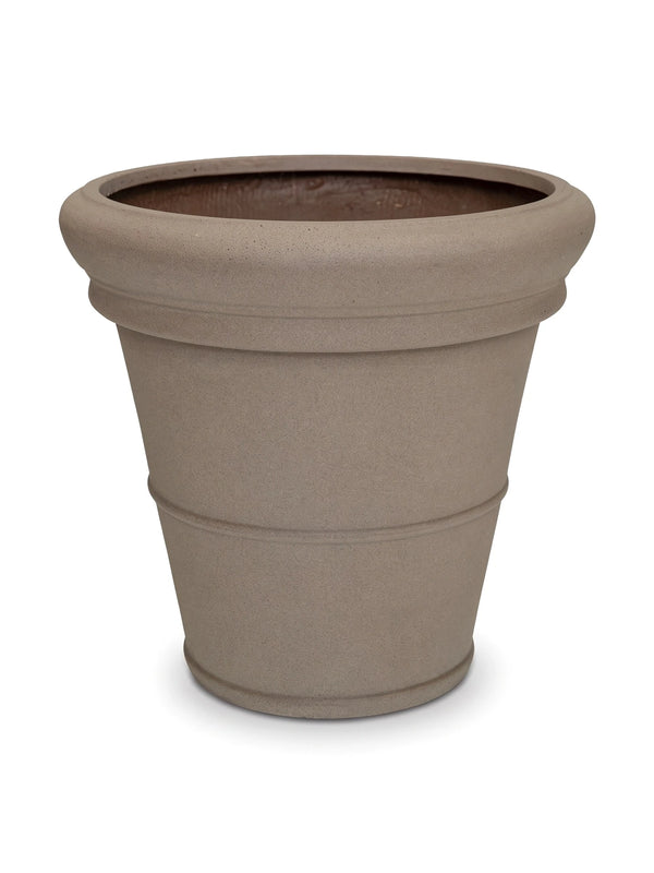 Pflanzkübel Bucket Low Classic Taupe mit Bordüre