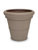 Pflanzkübel Bucket Low Classic Taupe mit Bordüre – freigestellt