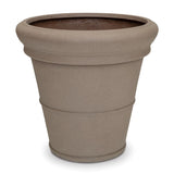 Pflanzkübel Bucket Low Classic Taupe mit Bordüre – freigestellt