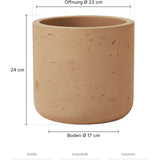 Übertopf Charlie Terrakotta Größe L – Maße: Ø 25 cm, Öffnung Ø 23 cm, Boden Ø 17 cm, Höhe 24 cm