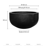 Große XXL-Pflanzschale City Bowl Schwarz Größe L – Maße: Ø 128 cm, Öffnung Ø 114 cm, Boden Ø 43 cm, Höhe 68 cm