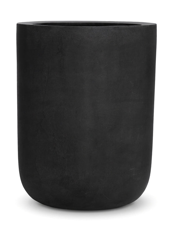 Hoher Pflanzkübel Dice Schwarz aus Fiberstone