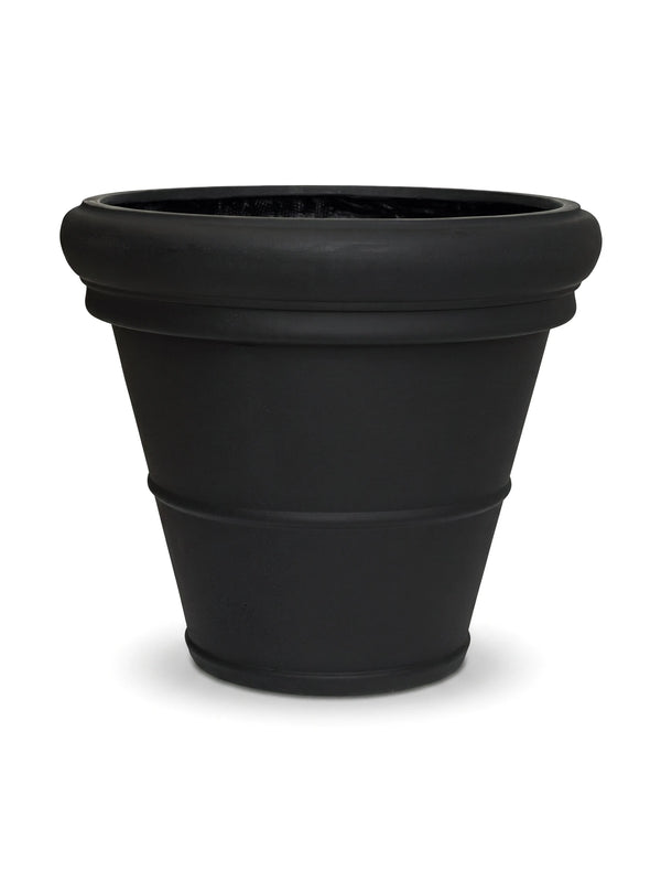 Großer Pflanzkübel Jumbo Bucket Low Classic Schwarz mit Bordüre