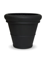Großer Pflanzkübel Jumbo Bucket Low Classic Schwarz mit Bordüre – freigestellt