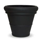 Großer Pflanzkübel Jumbo Bucket Low Classic Schwarz mit Bordüre – freigestellt