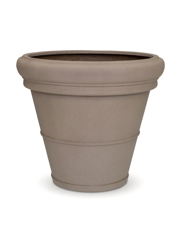 Großer Pflanzkübel Jumbo Bucket Low Classic Taupe mit Bordüre