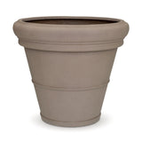 Großer Pflanzkübel Jumbo Bucket Low Classic Taupe mit Bordüre – freigestellt