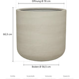 Großer Pflanzkübel Jumbo Charlie Grau Größe M – Maße: Ø 84 cm, Öffnung Ø 76 cm, Boden Ø 58,5 cm, Höhe 80,5 cm