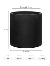 Großer Pflanzkübel Jumbo Max Schwarz Größe M – Maße: Ø 70 cm, Öffnung Ø 62 cm, Höhe 70 cm