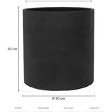 Pflanzkübel Max Schwarz Größe S – Maße: Ø 30 cm, Öffnung Ø 27,4 cm, Höhe 30 cm