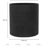Pflanzkübel Max Schwarz Größe M – Maße: Ø 40 cm, Öffnung Ø 37,4 cm, Höhe 40 cm