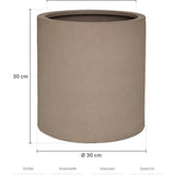 Pflanzkübel Max Taupe Größe S – Maße: Ø 30 cm, Öffnung Ø 24,5 cm, Höhe 30 cm