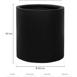 Pflanzkübel Max Schwarz Größe M – Maße: Ø 43 cm, Öffnung Ø 37 cm, Höhe 43 cm