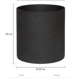 Übertopf Mini Max Anthrazit Größe M – Maße: Ø 20 cm, Öffnung Ø 19,2 cm, Höhe 20 cm