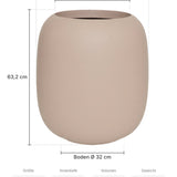 Blumentopf Sphere Puderrosa Größe L – Maße: Ø 57,2 cm, Öffnung Ø 38 cm, Boden Ø 32 cm, Höhe 63,2 cm