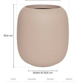 Blumentopf Sphere Puderrosa Größe M – Maße: Ø 51,2 cm, Öffnung Ø 34 cm, Boden Ø 28,6 cm, Höhe 56,6 cm