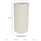 Blumentopf Turris Seidenweiß Größe M – Maße: Ø 36 cm, Öffnung Ø 32 cm, Boden Ø 28 cm, Höhe 72 cm