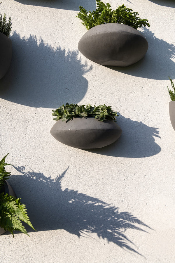 Wandpflanzschale Wally Tara Grau aus Fiberstone