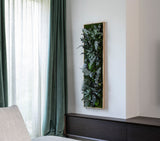 Pflanzenbild im Dschungeldesign, weißer Rahmen 40x140 cm