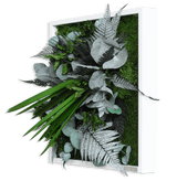Pflanzenbild im Dschungeldesign, weißer Rahmen 35x35 cm