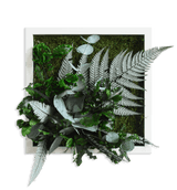 Pflanzenbild im Dschungeldesign, weißer Rahmen 22x22 cm
